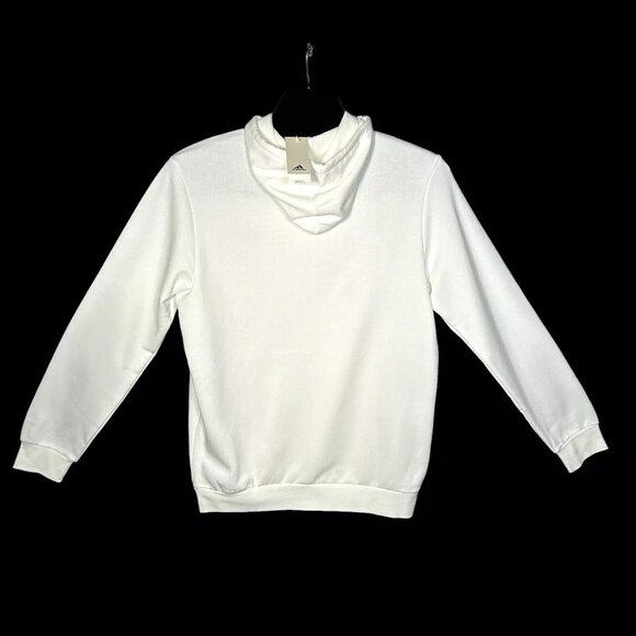 adidas Men's Essentials Pullover Fleece Hoodie Size XL Tall White Regular Fit - Picture 8 of 8